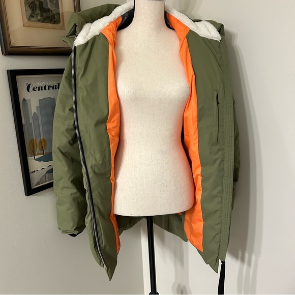 Orolay Olive Green Puffer Jacket with Fleece Lined Hood SZ M - Picture 4 of 6
